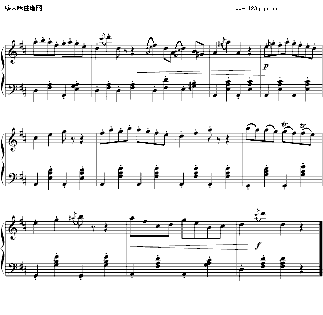 加沃特舞曲-完整版-戈塞克钢琴曲谱（图5）