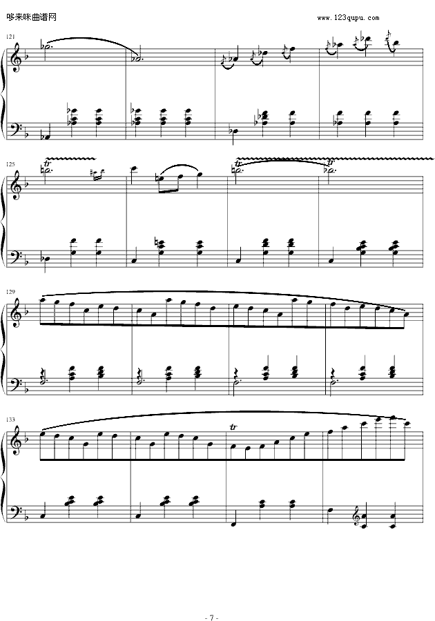 华丽的圆舞曲第三首（小猫圆舞曲）-肖邦钢琴曲谱（图7）