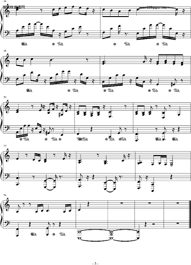 卡农-新版-帕赫贝尔-Pachelbel钢琴曲谱（图5）