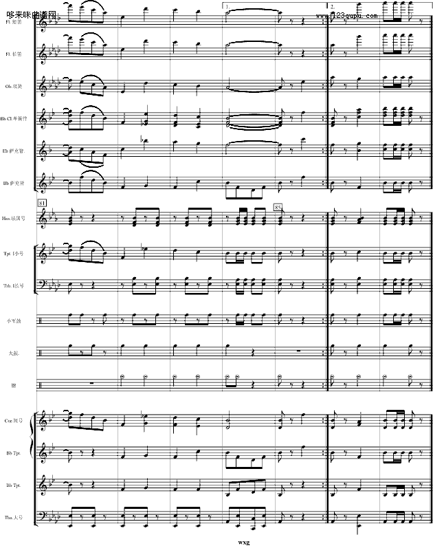 双鹰旗下进行曲-总谱-世界名曲钢琴曲谱（图11）
