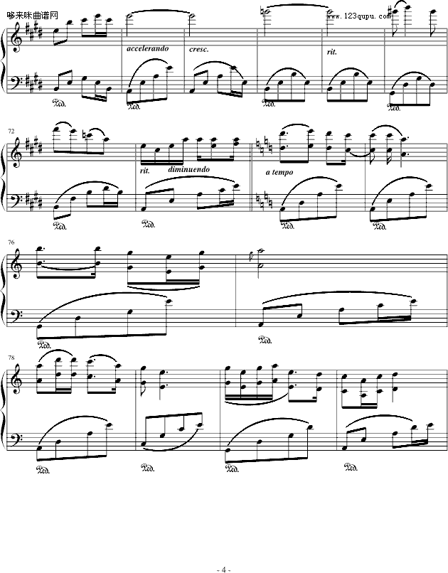 思乡曲-马思聪钢琴曲谱（图4）