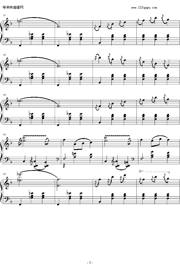 华丽的圆舞曲第三首（小猫圆舞曲）-肖邦钢琴曲谱（图5）