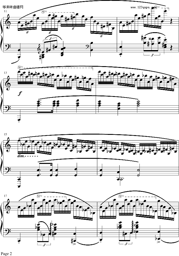 肖邦冬风练习曲-戈原版-肖邦钢琴曲谱（图2）