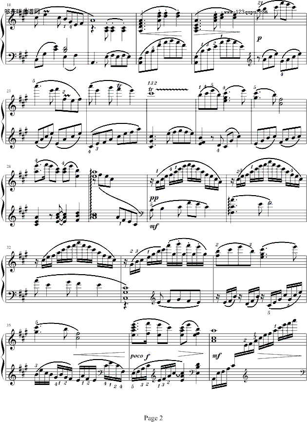 彩云追月－精制版-中国名曲钢琴曲谱（图2）