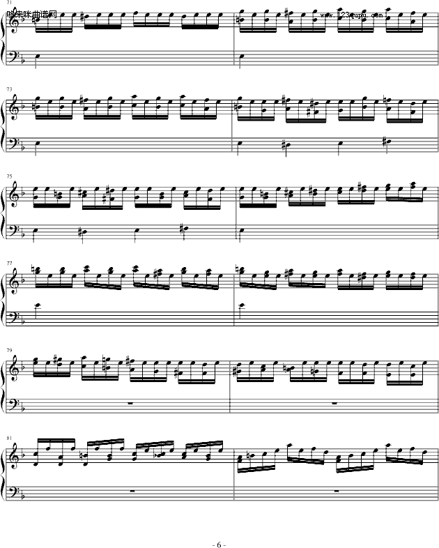 巴赫第一键盘（钢琴）乐协奏曲（第一乐章）-巴赫钢琴曲谱（图6）