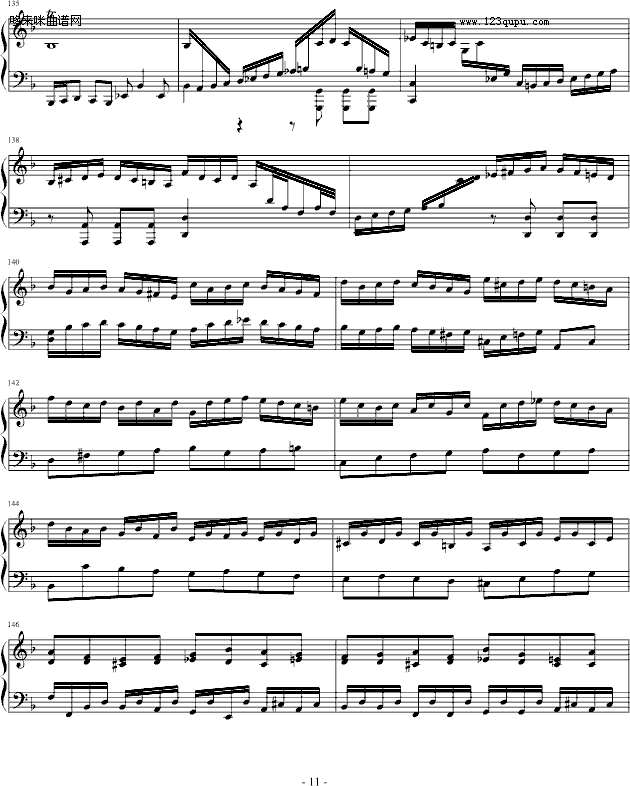 巴赫第一键盘（钢琴）乐协奏曲（第一乐章）-巴赫钢琴曲谱（图11）