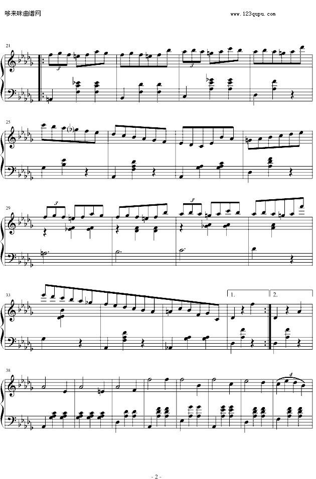 小狗圆舞曲-肖邦钢琴曲谱（图2）
