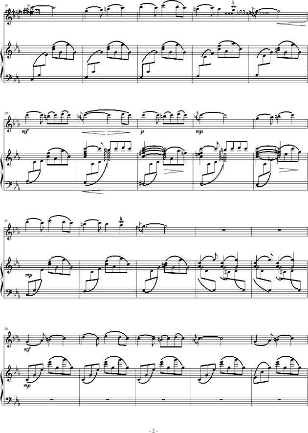 阳光照耀着塔什库尔干(钢琴+小提琴)-陈钢钢琴曲谱（图2）