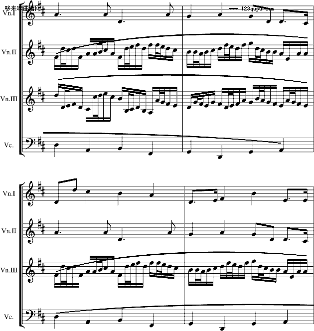 卡农交响曲(3小提琴+1大提琴)-帕赫贝尔-Pachelbel钢琴曲谱（图9）