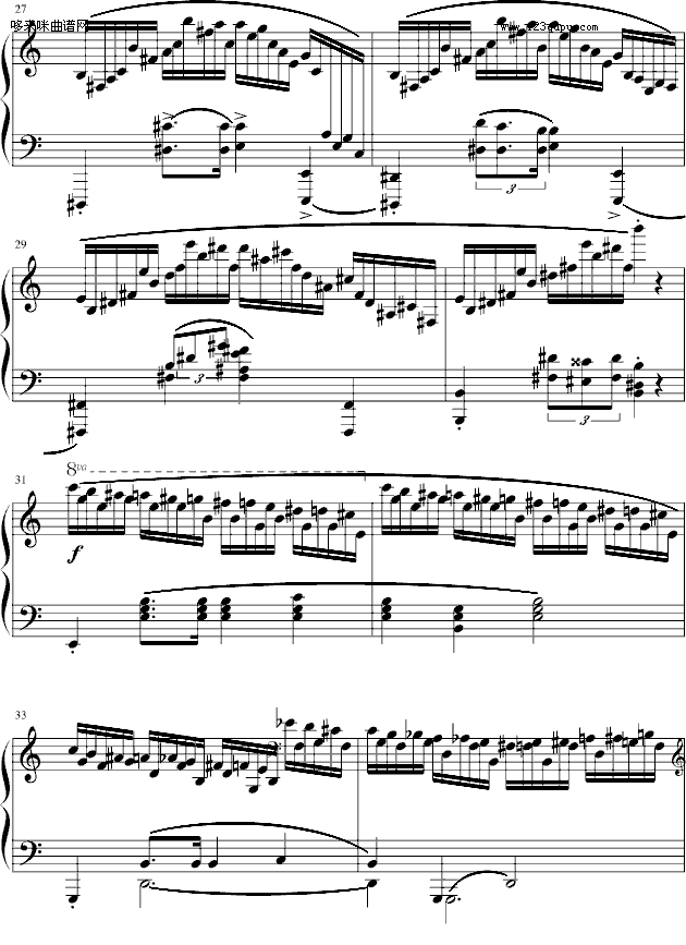 肖邦冬风练习曲-戈原版-肖邦钢琴曲谱（图4）