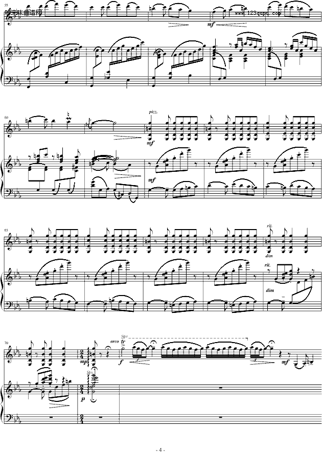 阳光照耀着塔什库尔干(钢琴+小提琴)-陈钢钢琴曲谱（图4）