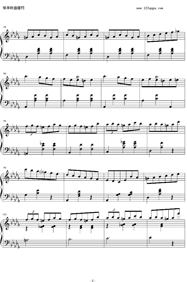 小狗圆舞曲-肖邦钢琴曲谱（图4）