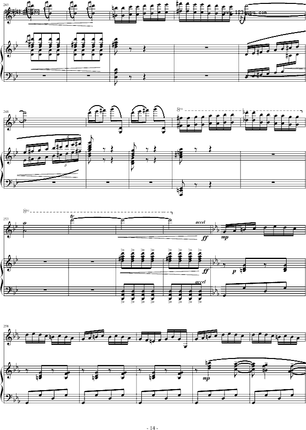 阳光照耀着塔什库尔干(钢琴+小提琴)-陈钢钢琴曲谱（图14）
