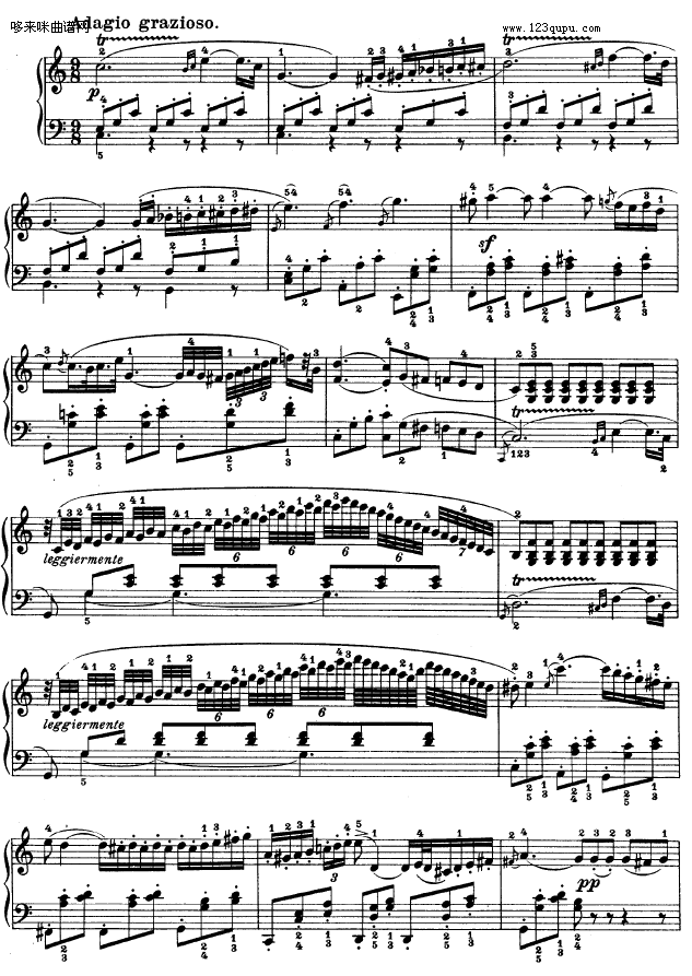 第十六钢琴奏鸣曲-（Op.31 No.1）-贝多芬钢琴曲谱（图9）