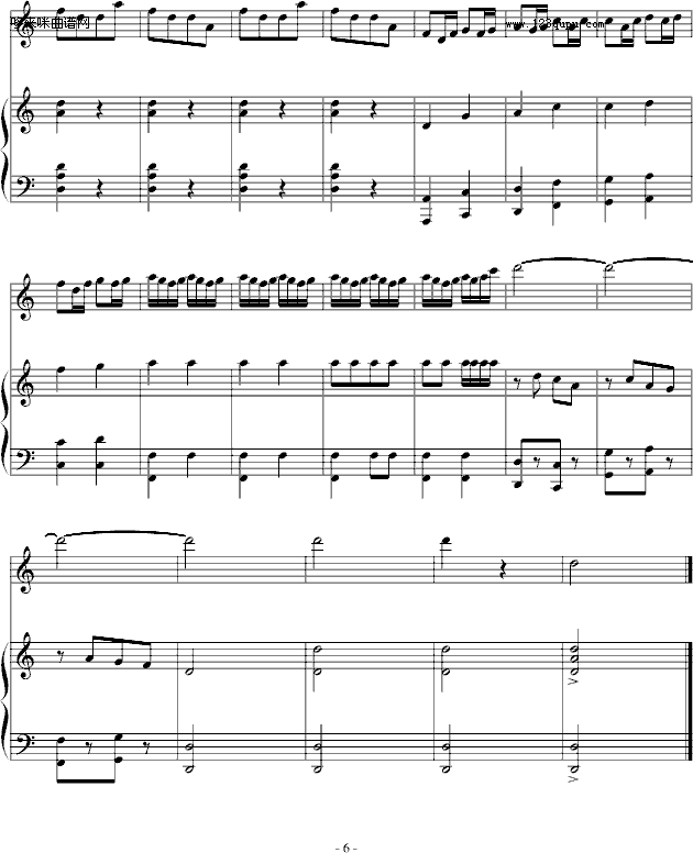 赛马曲-幸福版-中国名曲钢琴曲谱（图6）