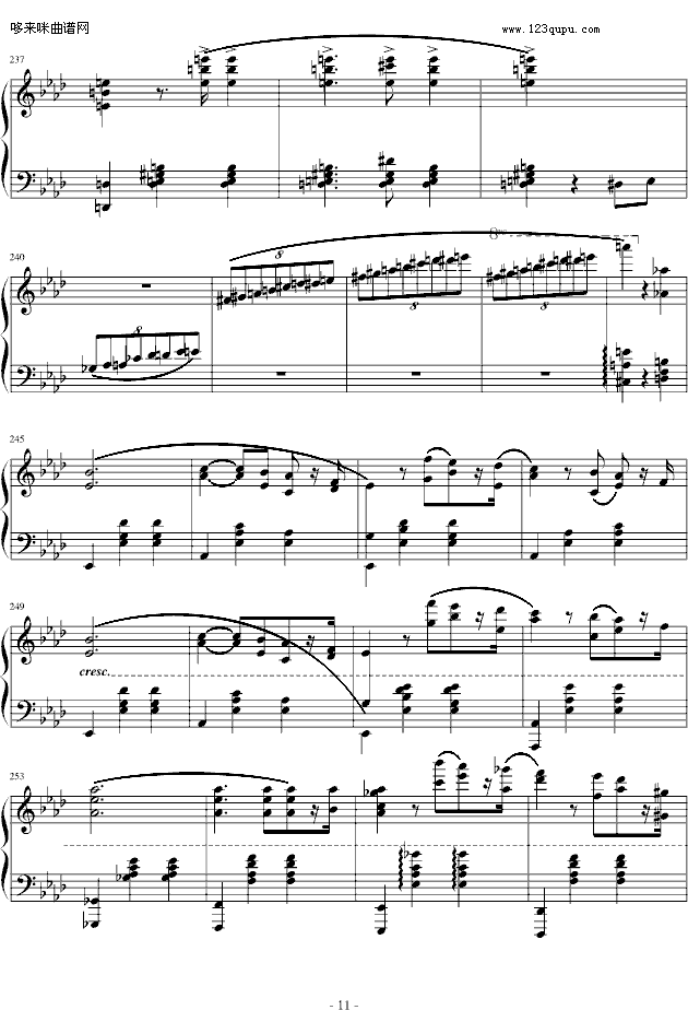 降A大调圆舞曲-肖邦钢琴曲谱（图11）