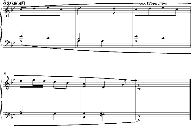 古老的法兰西歌曲-柴科夫斯基钢琴曲谱（图2）