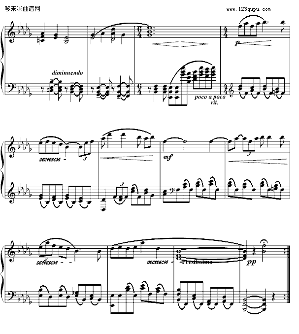 草原情歌--------《内蒙古民歌主题钢琴小曲七首》之四-中国名曲钢琴曲谱（图2）