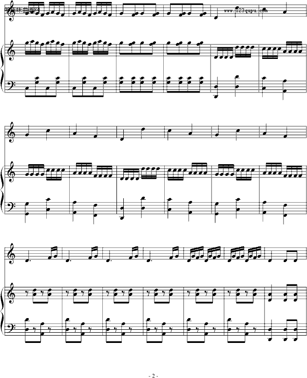 赛马曲-幸福版-中国名曲钢琴曲谱（图2）