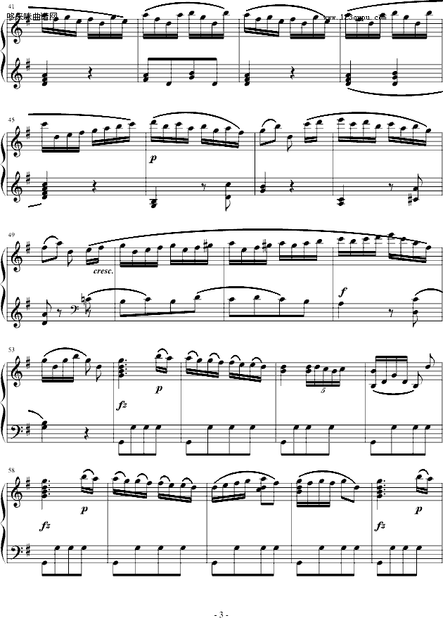 吉普赛回旋曲-下弦月版-海顿钢琴曲谱（图3）