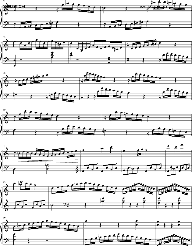 C大调奏鸣曲-莫扎特钢琴曲谱（图3）