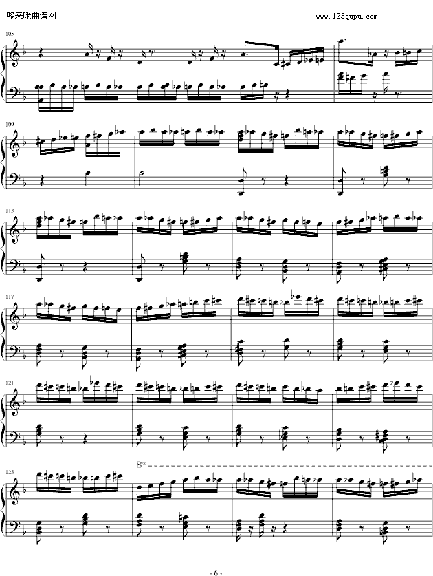 Flight of the Bumble Bee-Nikolai Rimsky-Korsakov钢琴曲谱（图6）