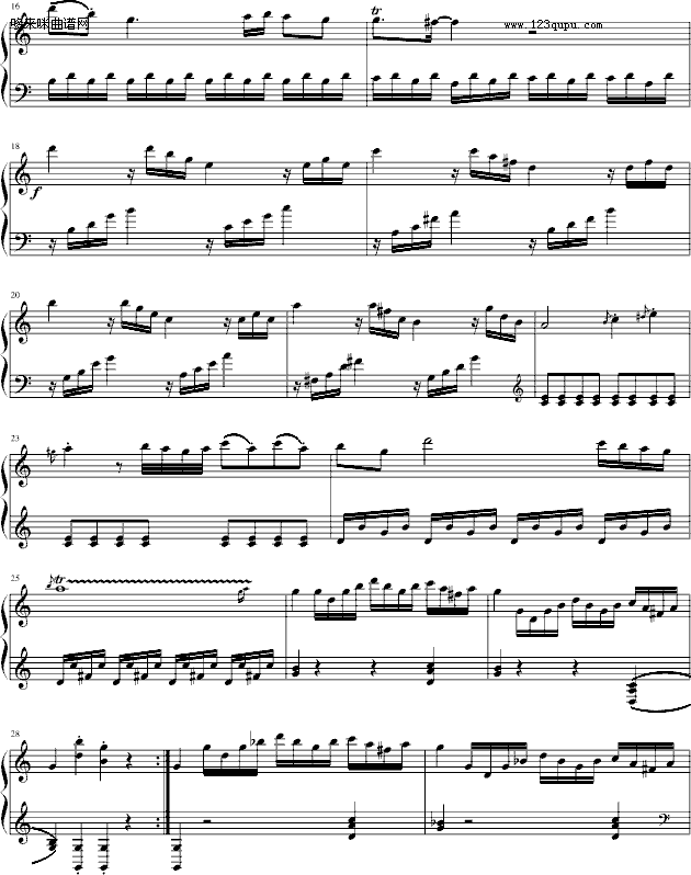 C大调奏鸣曲-莫扎特钢琴曲谱（图2）