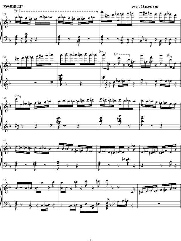 Flight of the Bumble Bee-Nikolai Rimsky-Korsakov钢琴曲谱（图7）