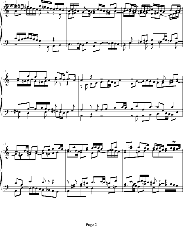 Fuga 1-巴赫钢琴曲谱（图2）