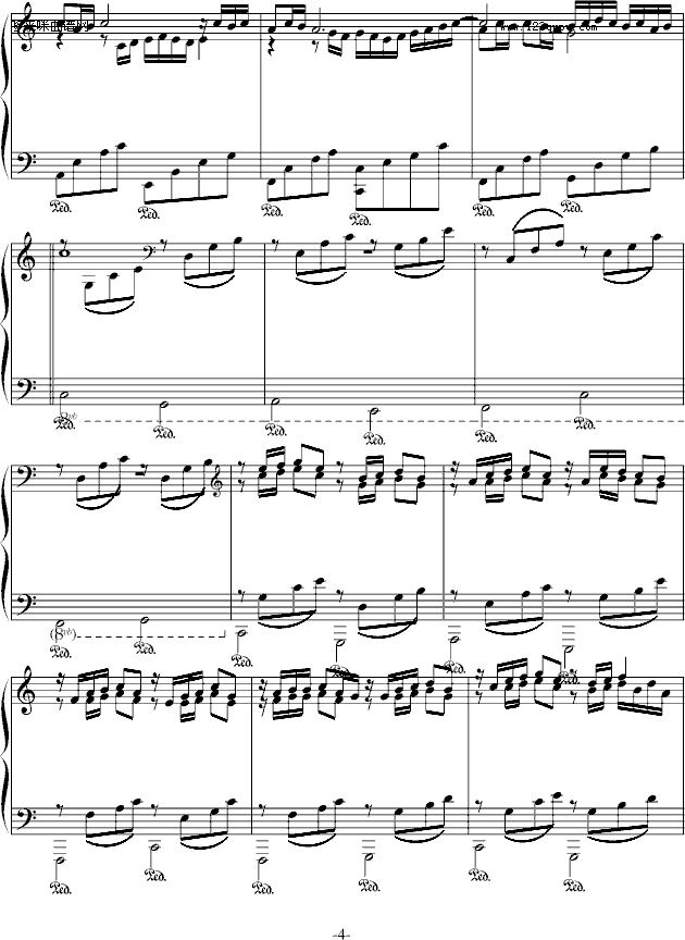 卡农-（C Major）接近原版-帕赫贝尔-Pachelbel钢琴曲谱（图4）