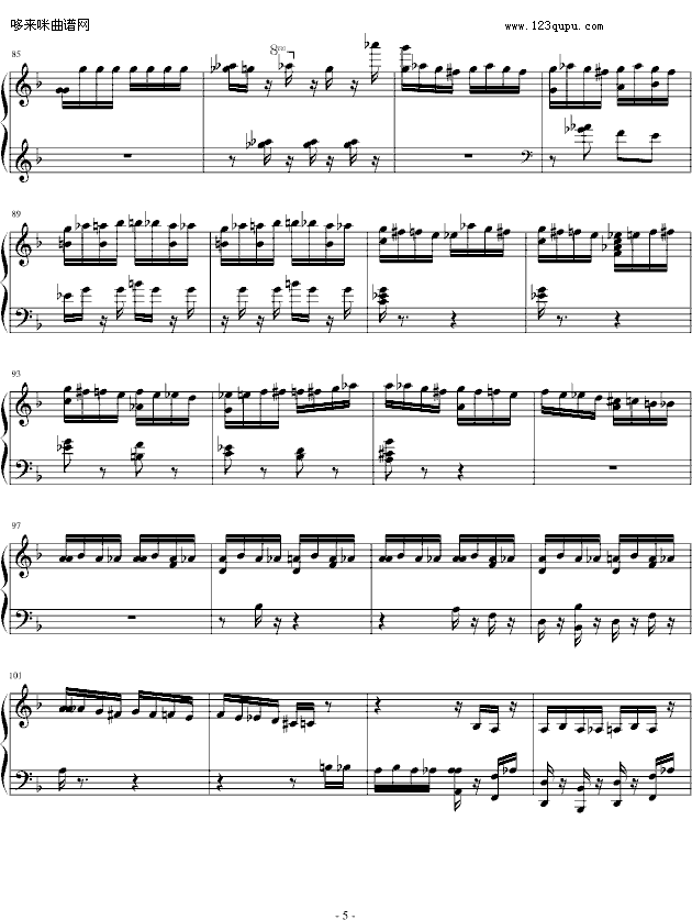 Flight of the Bumble Bee-Nikolai Rimsky-Korsakov钢琴曲谱（图5）