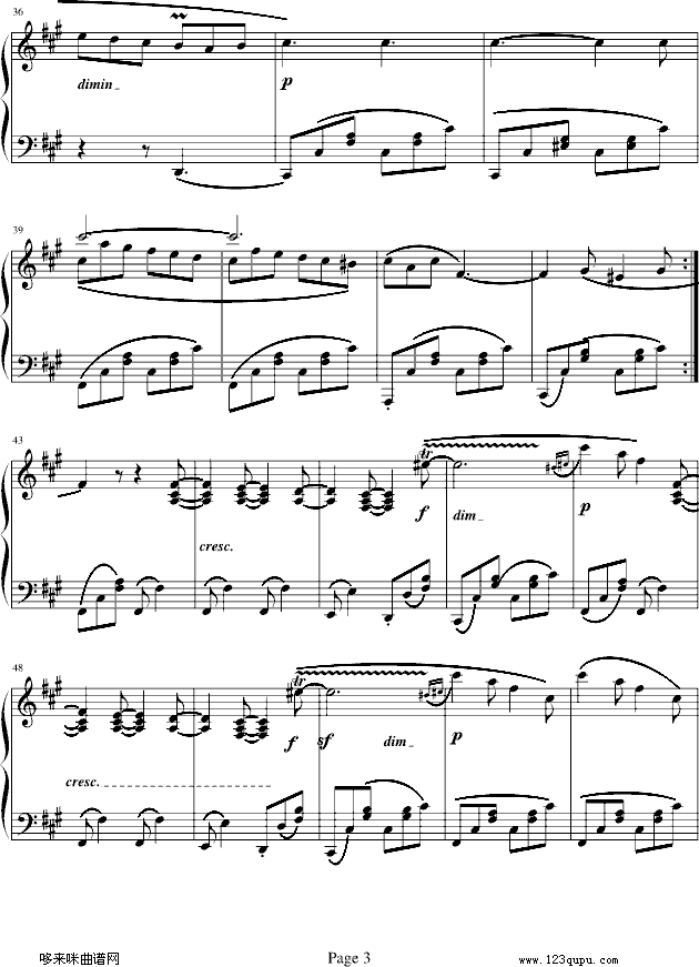 威尼斯船歌—门德尔松-门德尔松钢琴曲谱（图3）