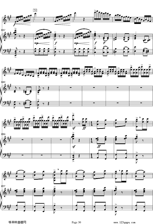 梁山伯与祝英台-小提琴/钢琴-陈钢钢琴曲谱（图30）