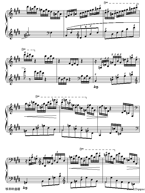 E大调练习曲-莫什科夫斯基钢琴曲谱（图3）