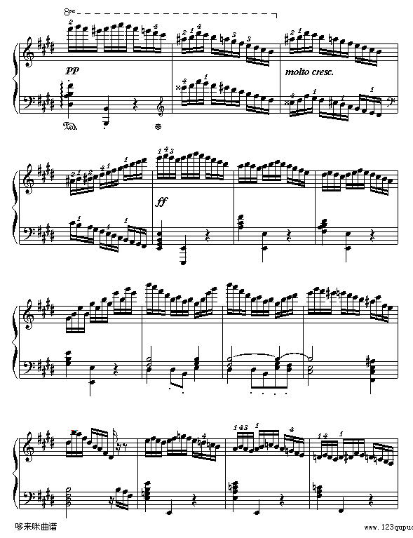 E大调练习曲-莫什科夫斯基钢琴曲谱（图6）
