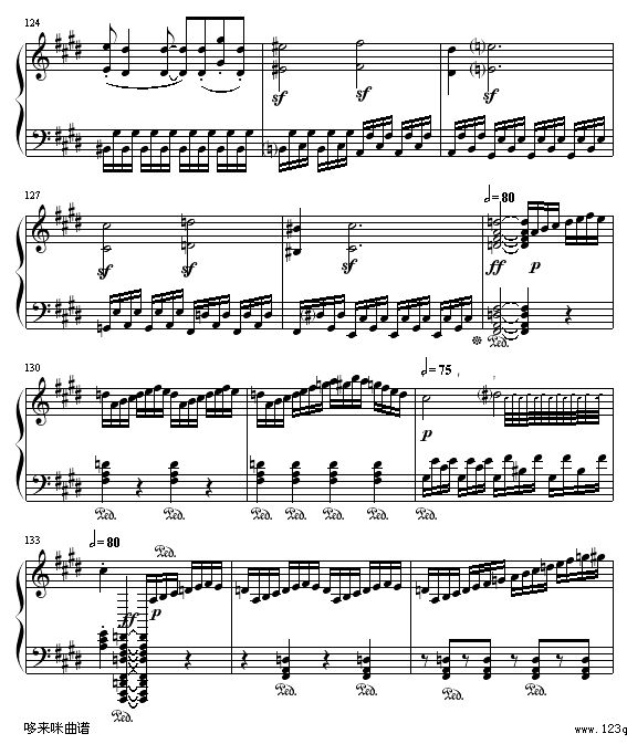 月光(第三乐章)-贝多芬钢琴曲谱（图11）