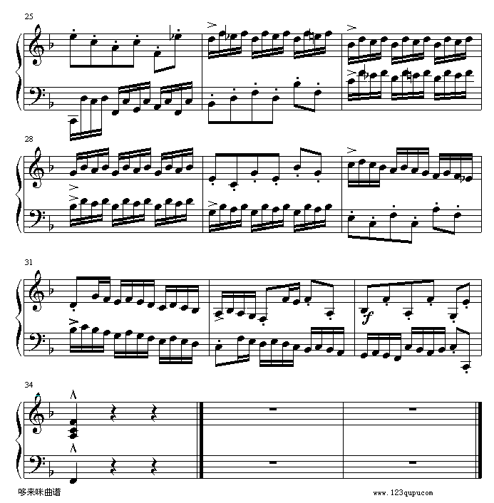 F大调创意曲8-巴赫钢琴曲谱（图3）