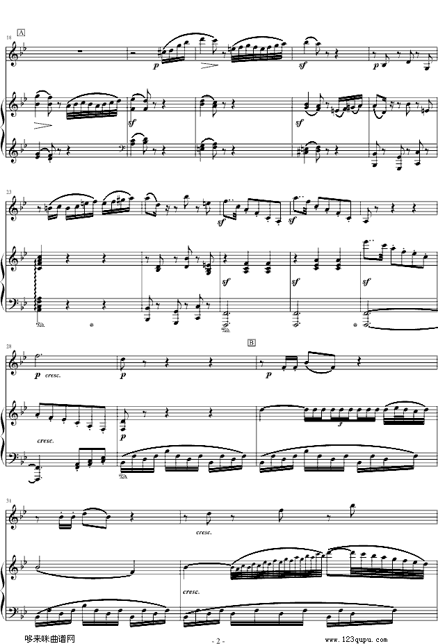 贝多芬-春天奏鸣曲第二乐章-贝多芬钢琴曲谱（图2）