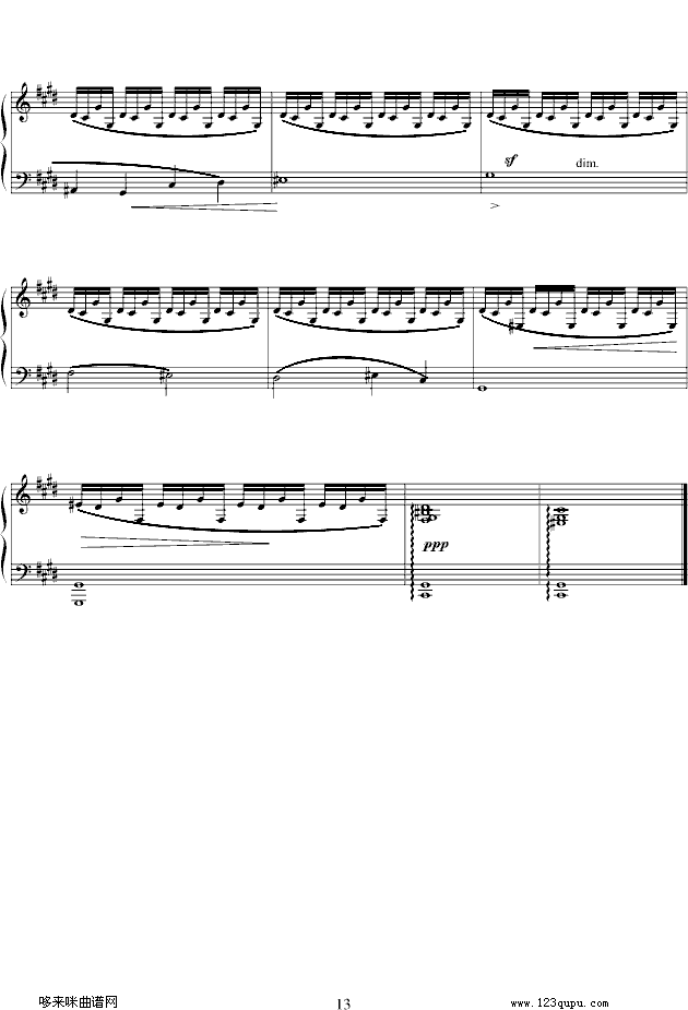 幻想即兴曲Op.66-肖邦钢琴曲谱（图13）