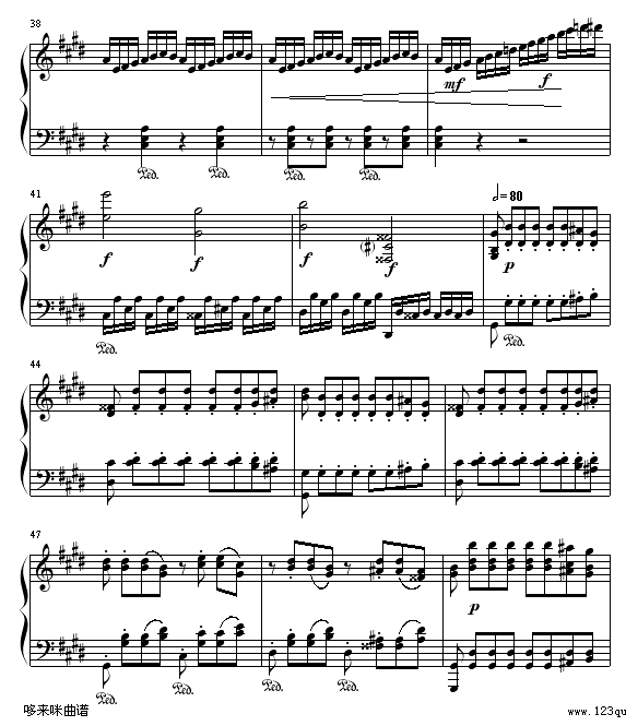 月光(第三乐章)-贝多芬钢琴曲谱（图4）