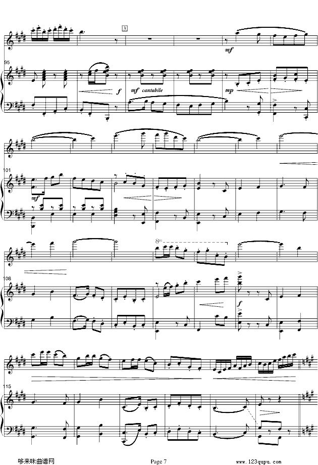 梁山伯与祝英台-小提琴/钢琴-陈钢钢琴曲谱（图7）