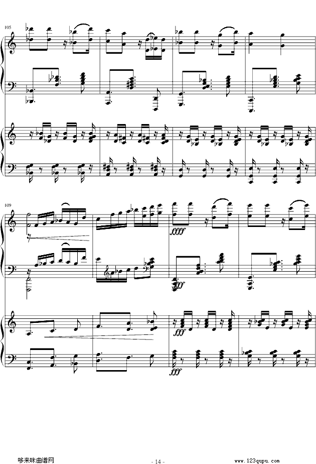 爵士双钢琴奏鸣曲第三乐章-米约钢琴曲谱（图14）