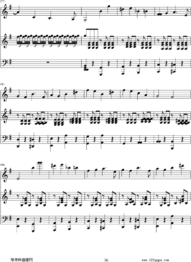 e小调小提琴协奏曲-门德尔松钢琴曲谱（图36）