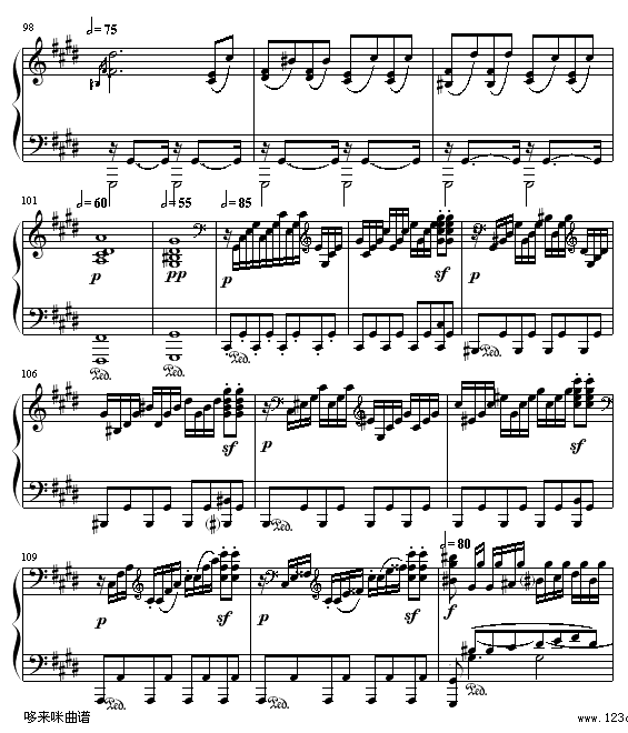 月光(第三乐章)-贝多芬钢琴曲谱（图9）