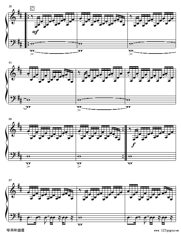 回到金字塔-PAUL MAURIAT钢琴曲谱（图5）