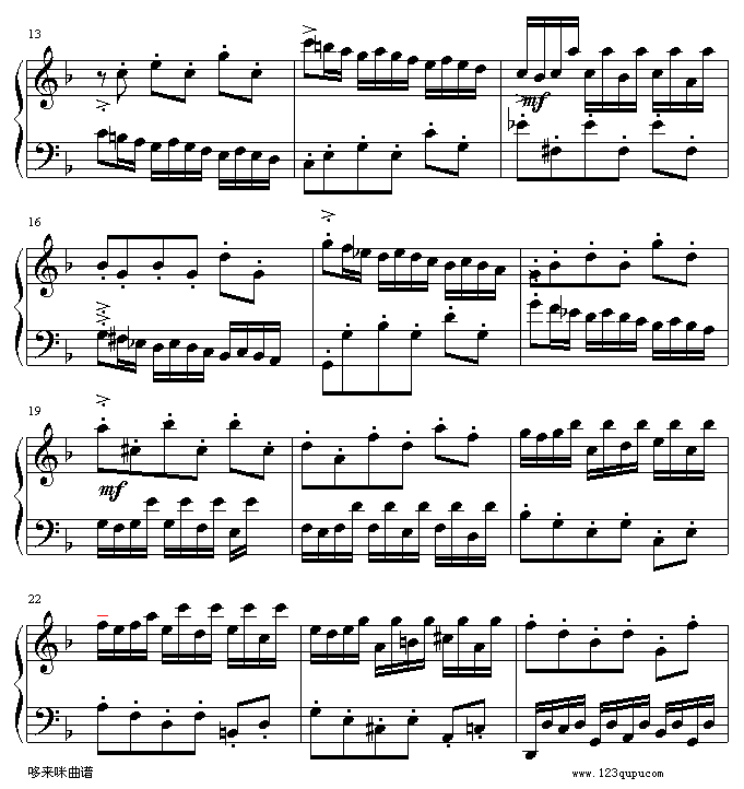 F大调创意曲8-巴赫钢琴曲谱（图2）