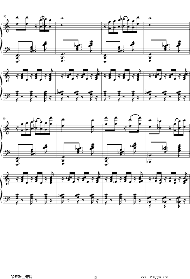 爵士双钢琴奏鸣曲第三乐章-米约钢琴曲谱（图13）