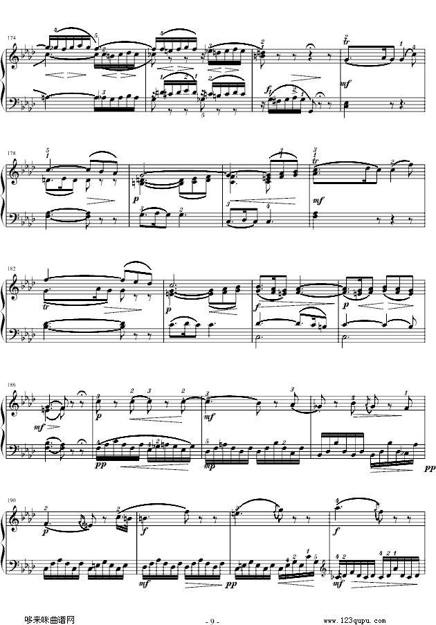 莫扎特F大调钢琴奏鸣曲 K280-莫扎特钢琴曲谱（图9）