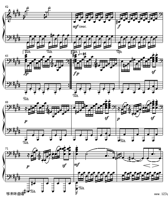 月光(第三乐章)-贝多芬钢琴曲谱（图6）