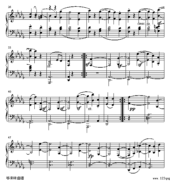 贝多芬《月光》第二乐章-贝多芬钢琴曲谱（图2）